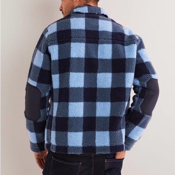 Boden | Sherpa Button up Shacket Blue Check XL - Picture 5 of 14